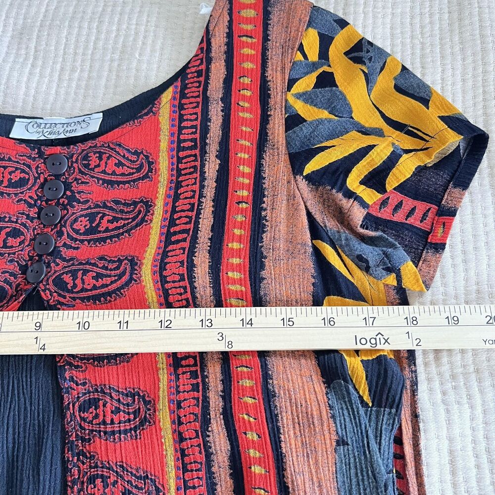 Collections by Xina Ann Dress Womens Medium Maxi Floral Boho Pockets Layered - Picture 9 of 10